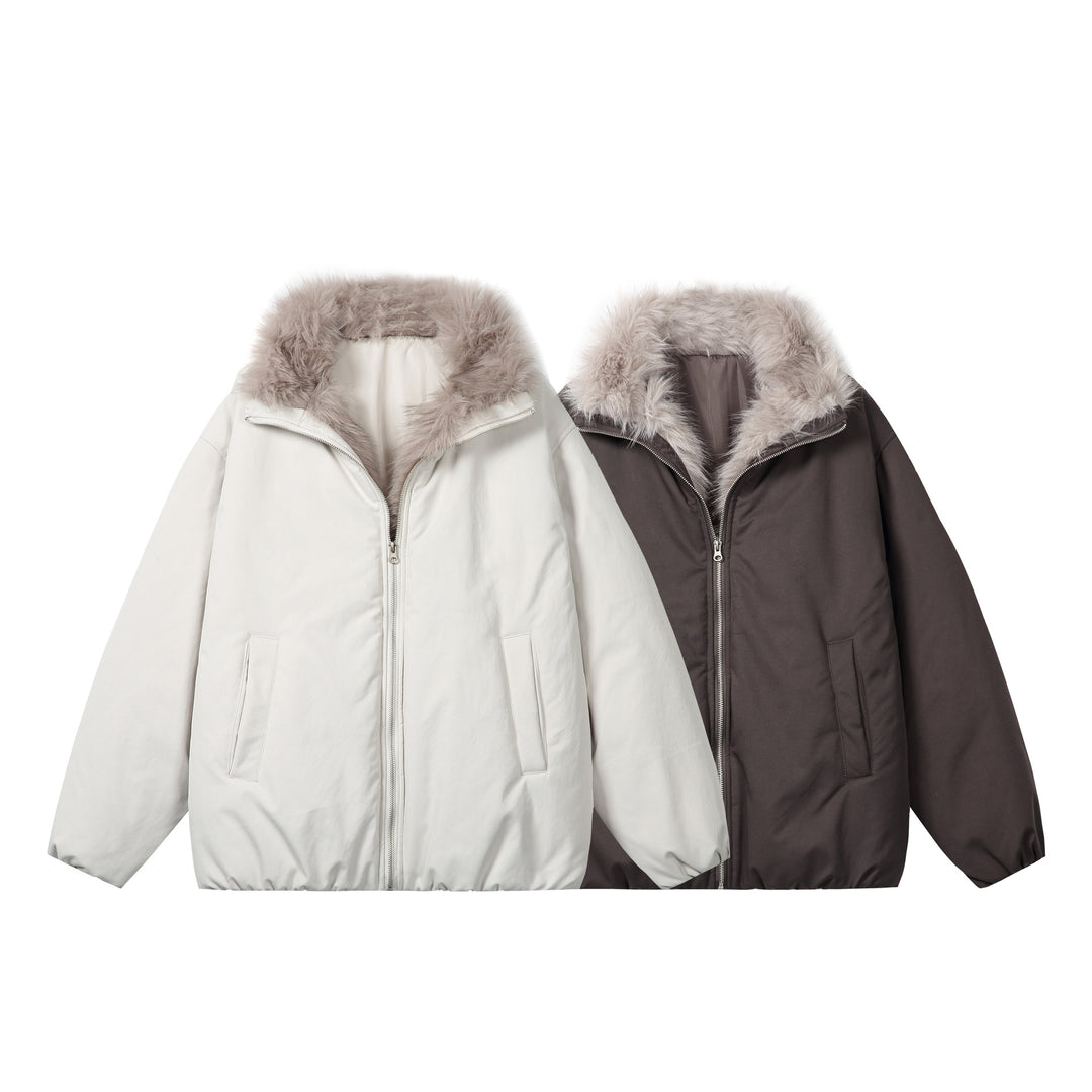 Damen Kurzblouson im Boxy‑Cut mit voluminösem Kunstfellkragen und Zwei-Wege‑Reißverschluss Shop Nory