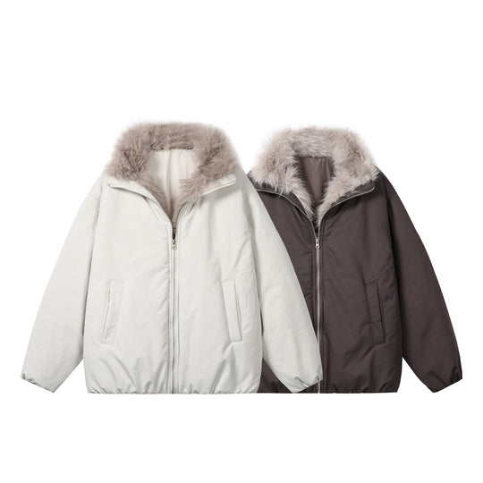 Damen Kurzblouson im Boxy‑Cut mit voluminösem Kunstfellkragen und Zwei-Wege‑Reißverschluss Shop Nory