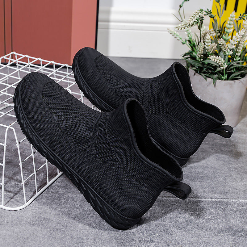 Damen Elastischer Strick-Slip-On Ankle-Sneaker mit Profilsohle Shop Nory