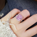 Damen Ring mit funkelndem rosa Kristall und Zirkonia-Verzierung Shop Nory