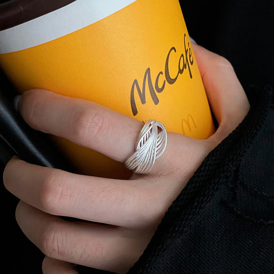 Damen Ring mit innovativem Wellenmuster und hochwertiger Textur Shop Nory