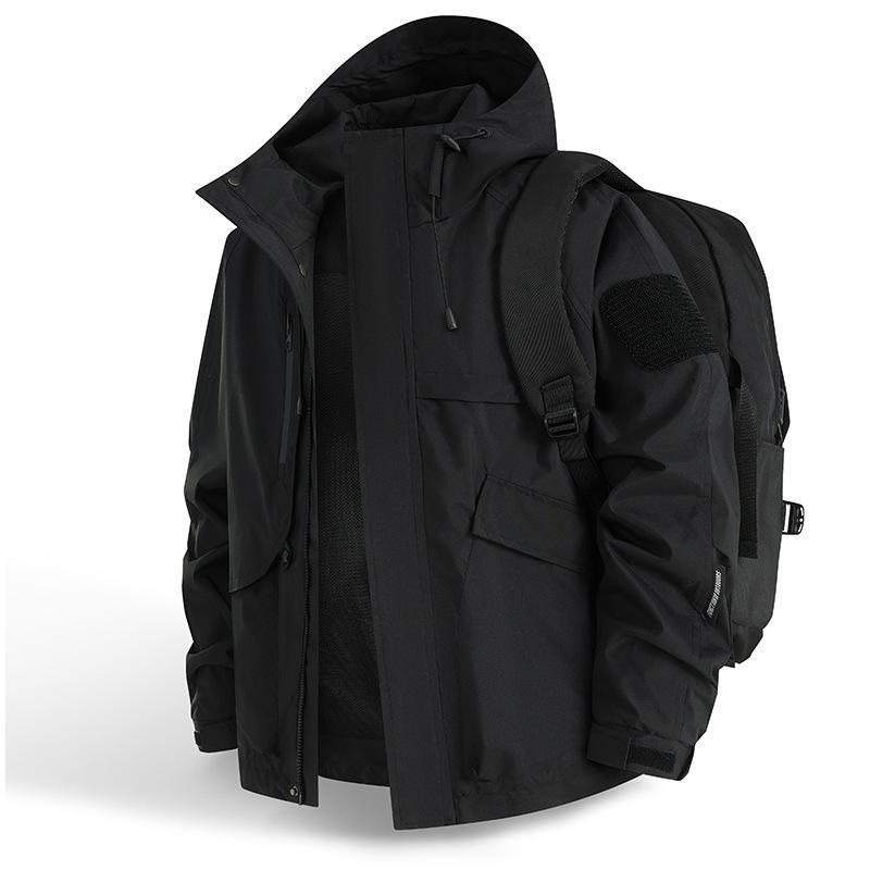 Herren Urbaner wetterabweisender Kapuzenparka mit Multifunktionstaschen und Mesh-Innenfutter Shop Nory