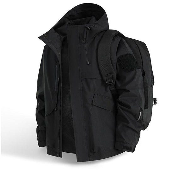 Herren Urbaner wetterabweisender Kapuzenparka mit Multifunktionstaschen und Mesh-Innenfutter Shop Nory