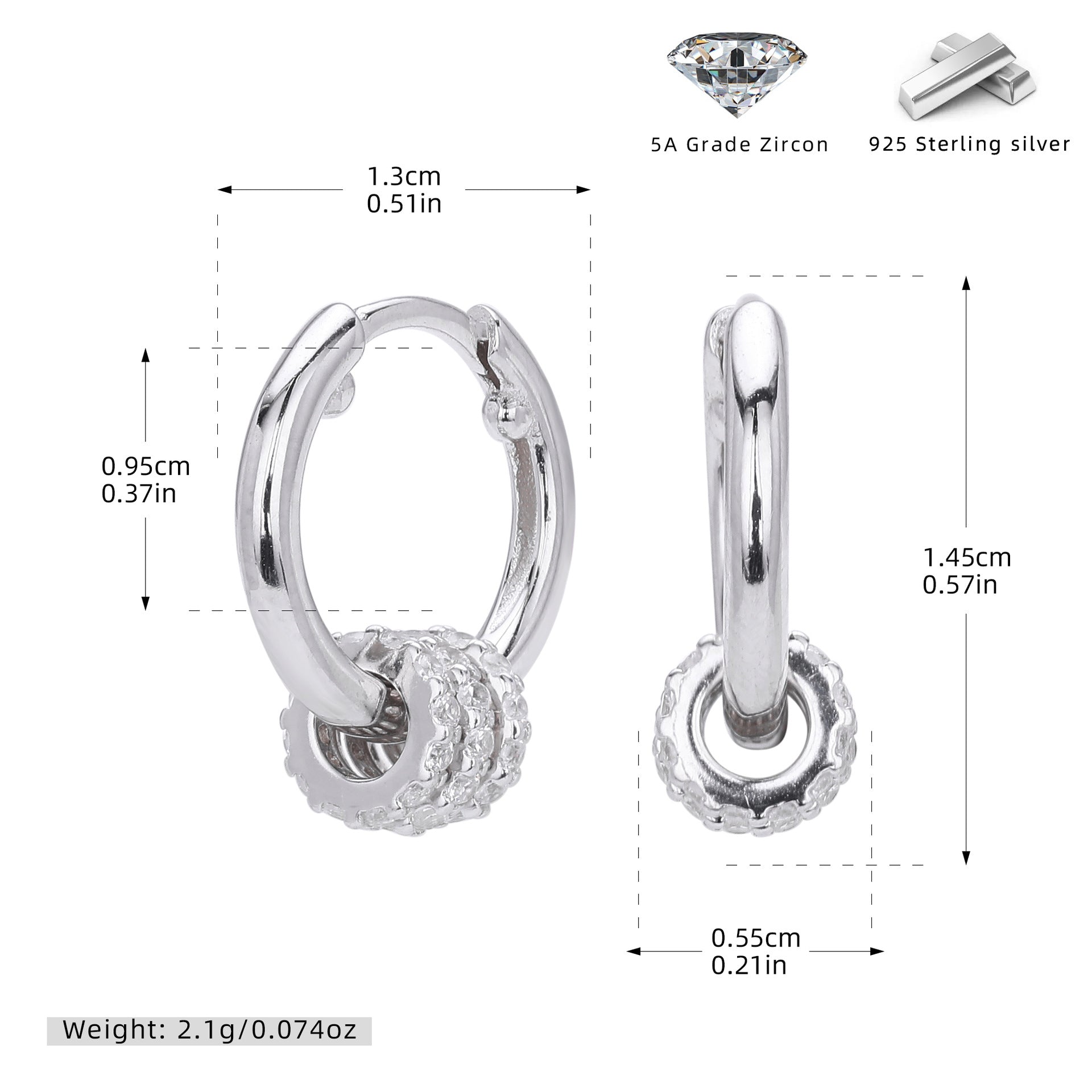 Damen Ohrhänger mit funkelndem Zircon und luxuriösem Design Shop Nory