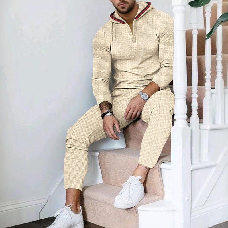 Herren Sportlicher Freizeitanzug mit modernem Kragen und praktischen Taschen Shopnory
