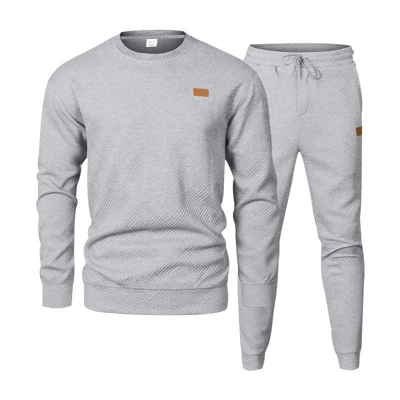 Herren nan strukturiertes Baumwoll-Jogginganzug-Set mit regulärer Passform, elastischem Bund und Kordel Shop Nory