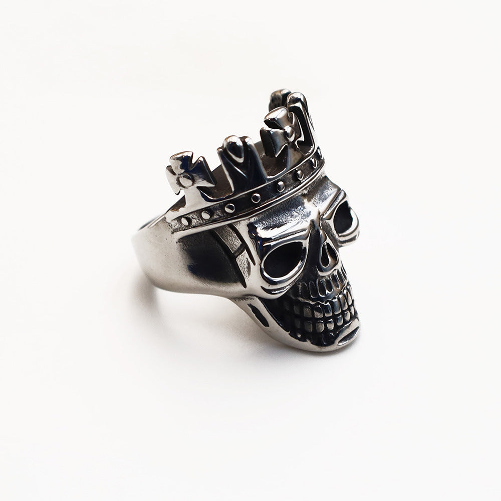 Herrenring mit Totenkopf und Krone Shop Nory