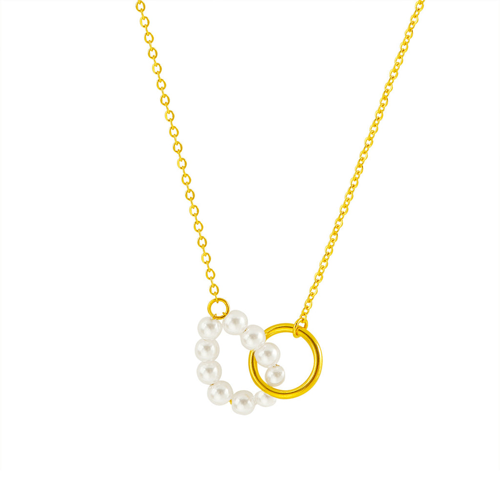 Damen elegante Halskette mit schimmerndem Perlen-Design Shop Nory