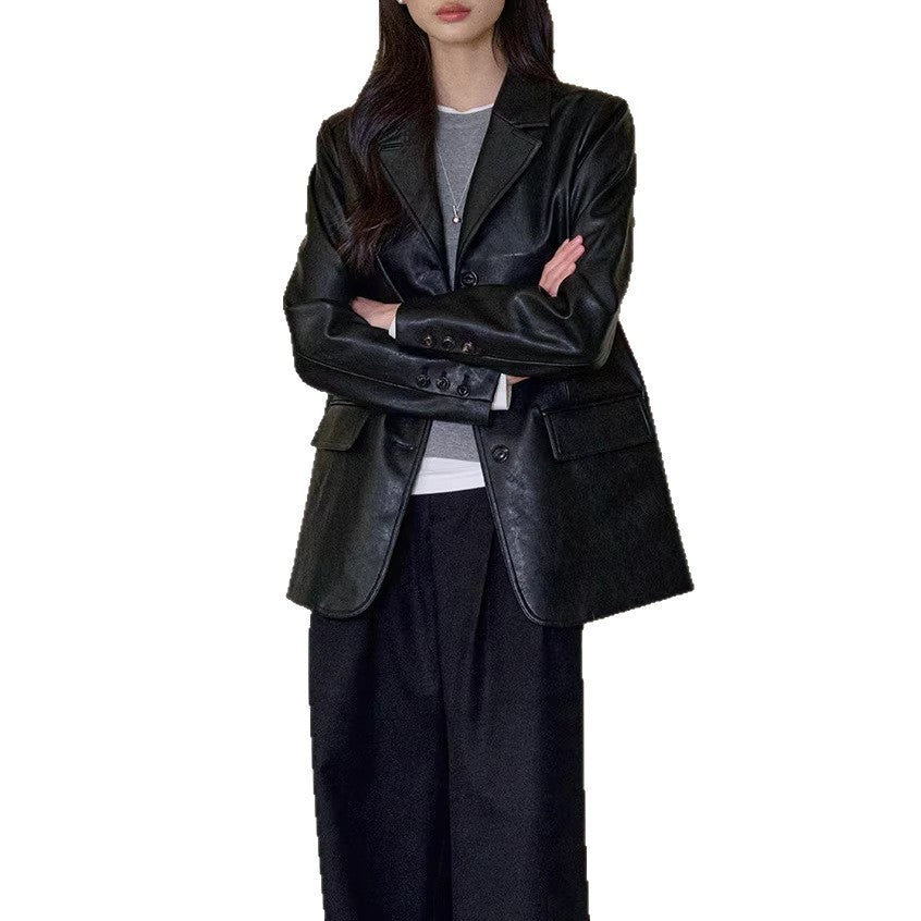 Damen Modischer Lederblazer Shop Nory