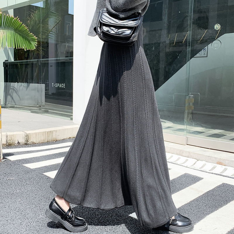 Damen Eleganter Plissee-Midirock aus Strick Shop Nory