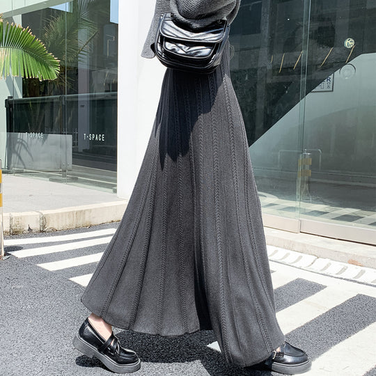 Damen Eleganter Plissee-Midirock aus Strick Shop Nory