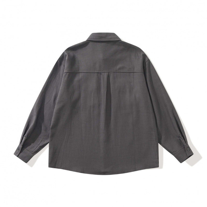 Unisex Boxy-Overshirtjacke im Utility‑Stil mit aufgesetzten Klappentaschen und Hemdkragen Shop Nory