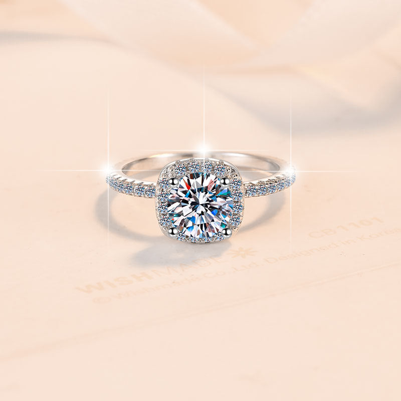 Damen Verlobungsring mit strahlendem Kristall und filigranem Zirkonia-Besatz Shop Nory