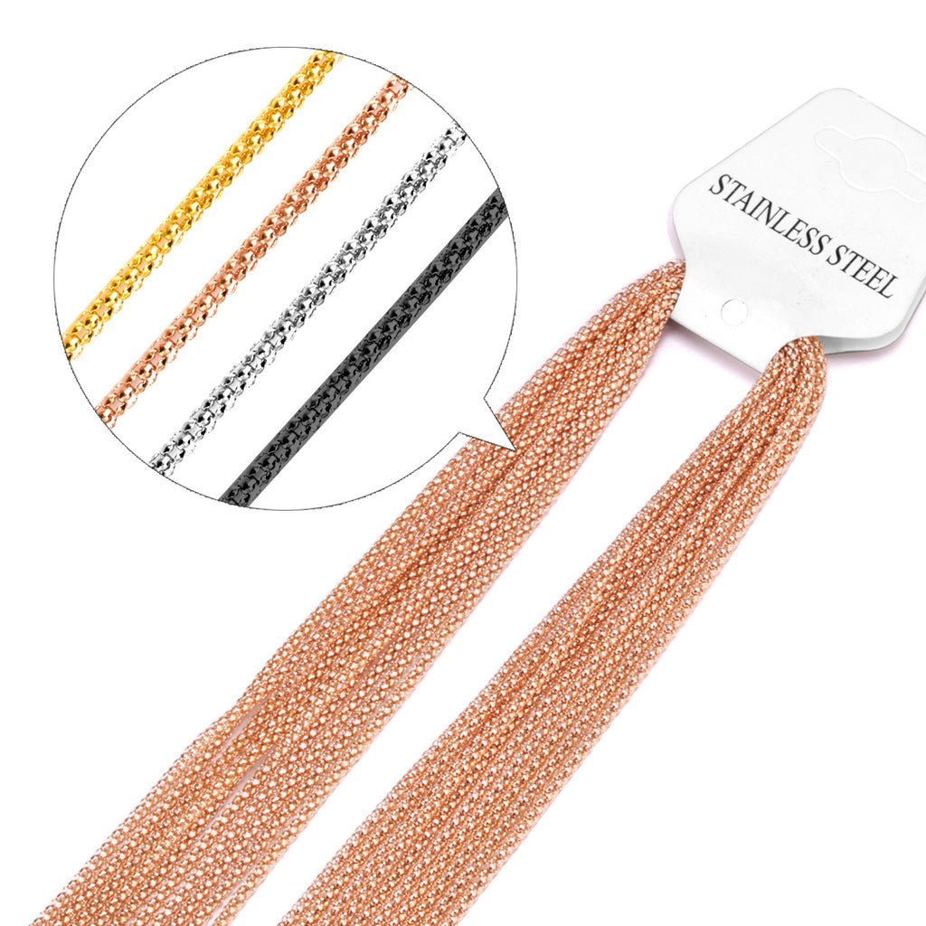 Damen Edelstahl Kette mit verschiedenen Oberflächenstrukturen Shop Nory