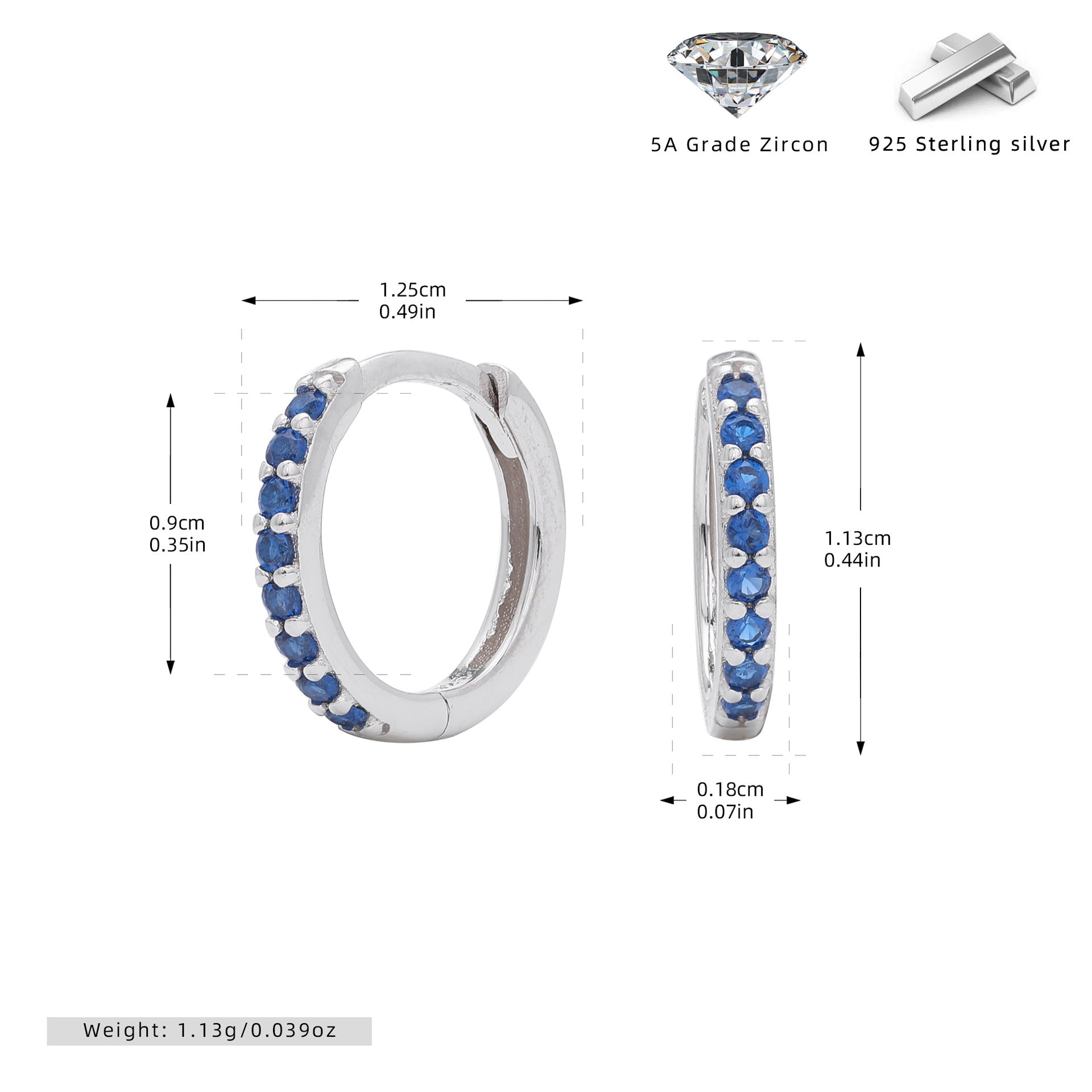 Damen Ohrstecker mit funkelnden Zirkonsteinen aus hochwertigem 925 Sterling Silber Shop Nory