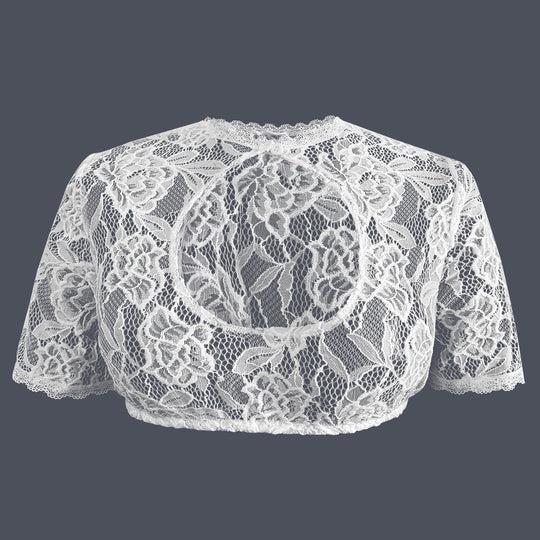 Damen nan Spitzenbolero mit hohem Kragen und kurzen Ärmeln Shop Nory