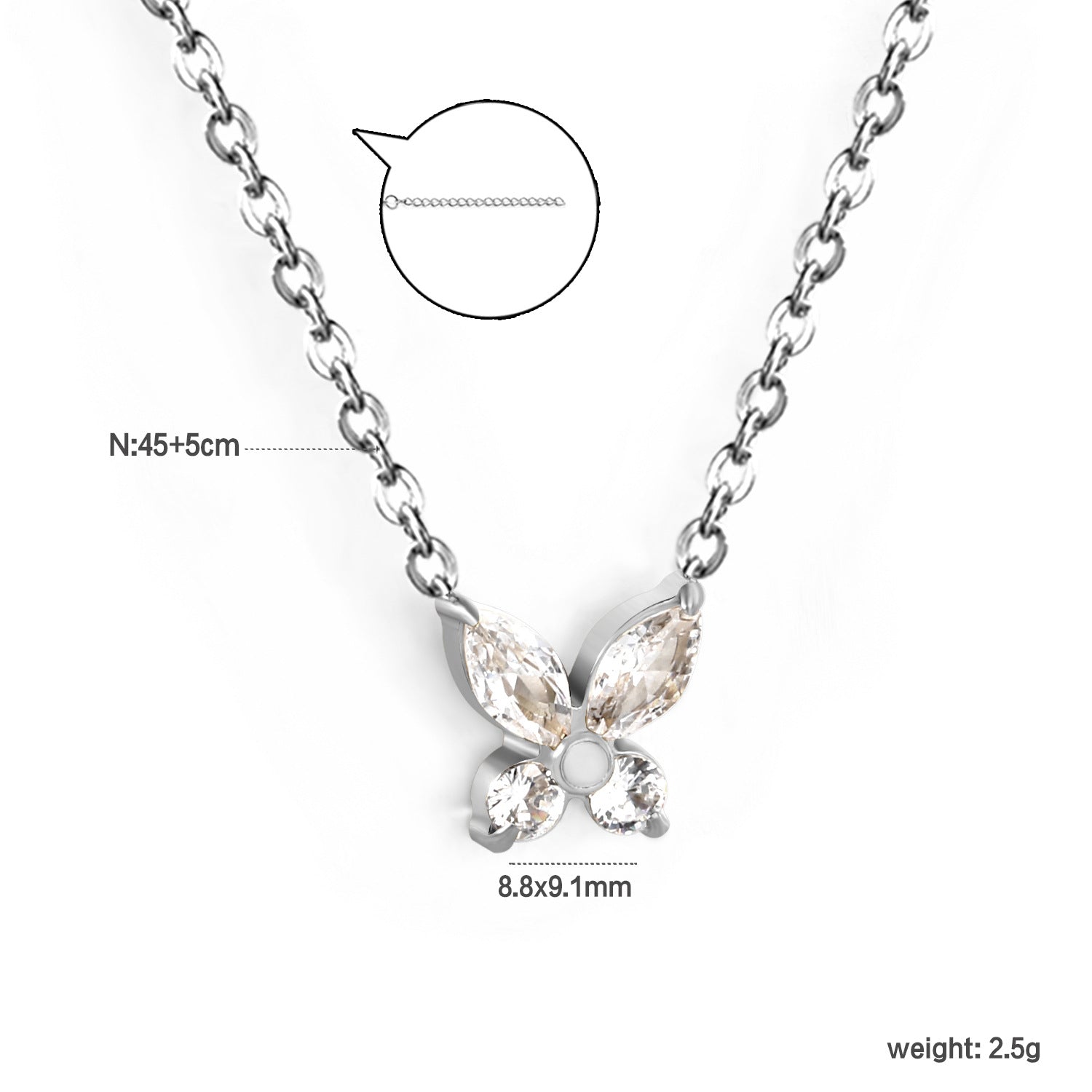 Damen elegante Halskette mit funkelndem Zirkonia-Anhänger Shop Nory