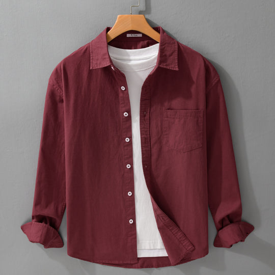 Herren Lässiges Layering-Hemd im Overshirt-Stil mit weichem Baumwollgriff und Brusttasche Shop Nory