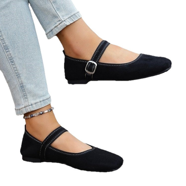Damen Elegante Ballerinas mit verstellbarem Riemen