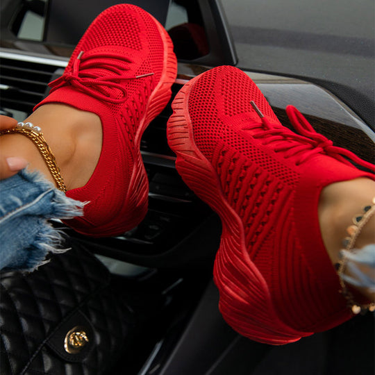 Damen Atmungsaktive Strick-Sneaker mit elastischem Schaft und rutschfester Profilsohle Shop Nory