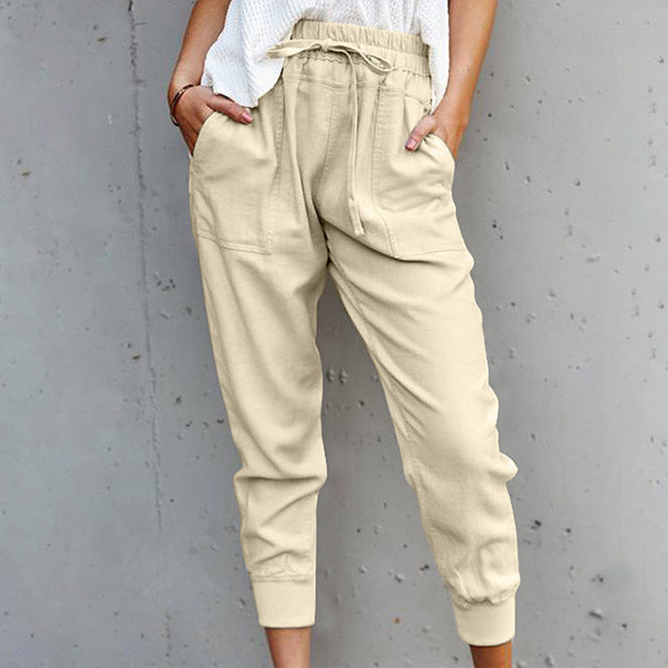 Damen Jogginghose mit elastischem Bund, Tunnelzug und Beinbündchen Shop Nory
