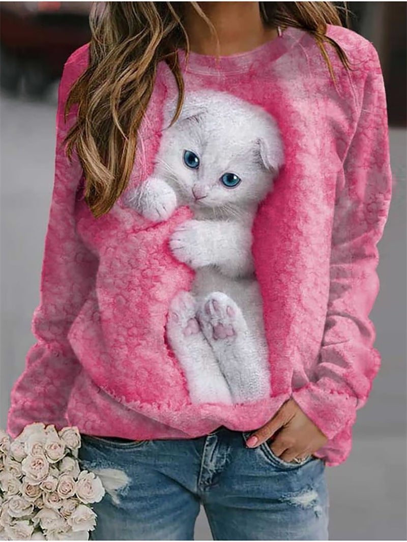 Damen Sweatshirt mit niedlichem Tiermotiv