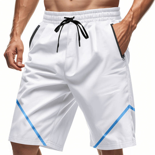 Herren nan atmungsaktive Trainingsshorts mit Reißverschlusstaschen und elastischem Tunnelzugbund