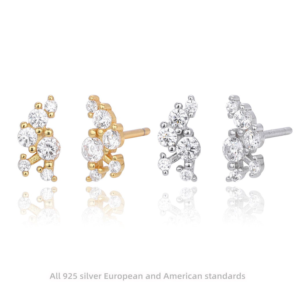 Damen Ohrringe mit funkelndem Zirkon in goldfarbener Fassung Shop Nory