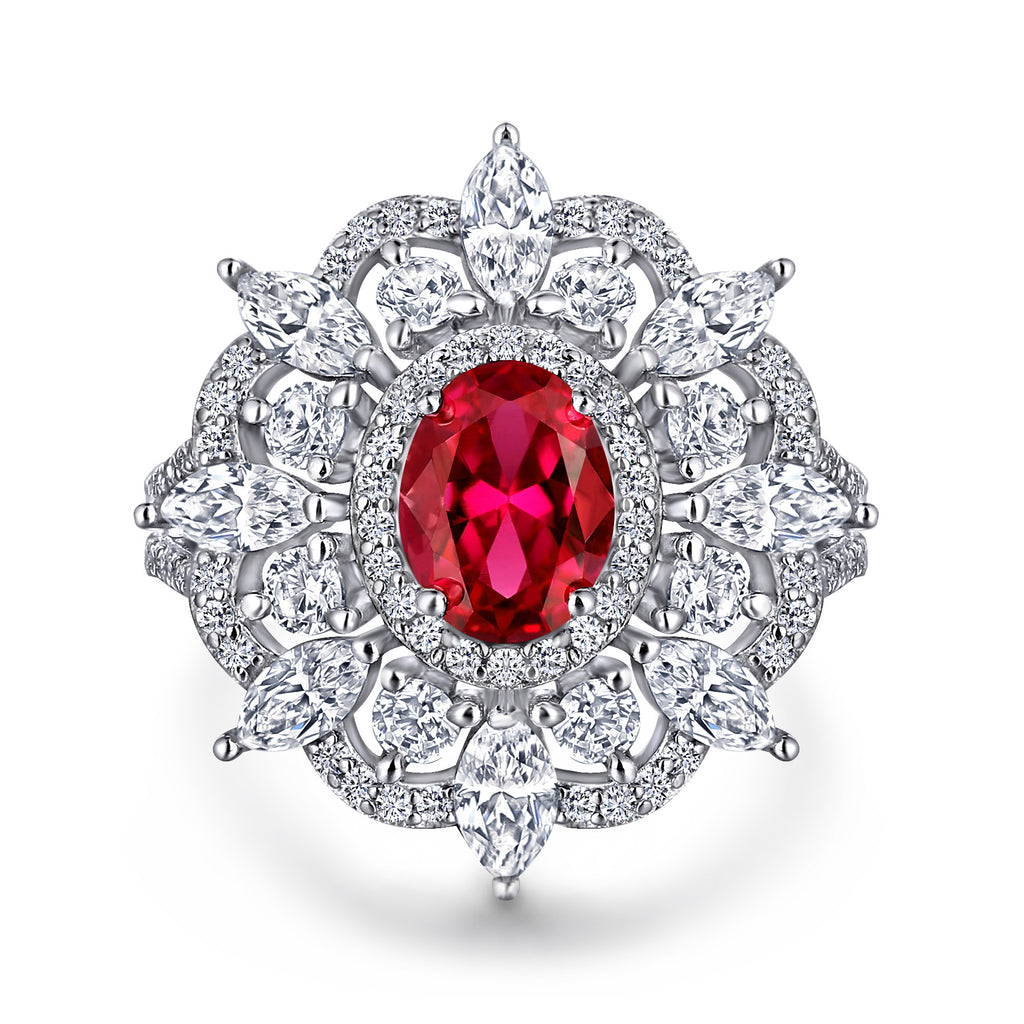 Damen Eleganter und funkelnder Verlobungsring mit ovalem Diamanten Shop Nory