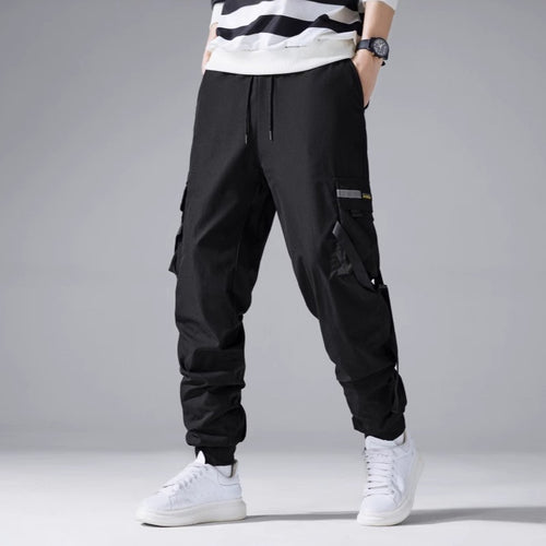 Herren Tech‑Cargo‑Jogger mit taktischen Klappentaschen, verstellbaren Nylonriemen und elastischem Knöchelsaum Shop Nory