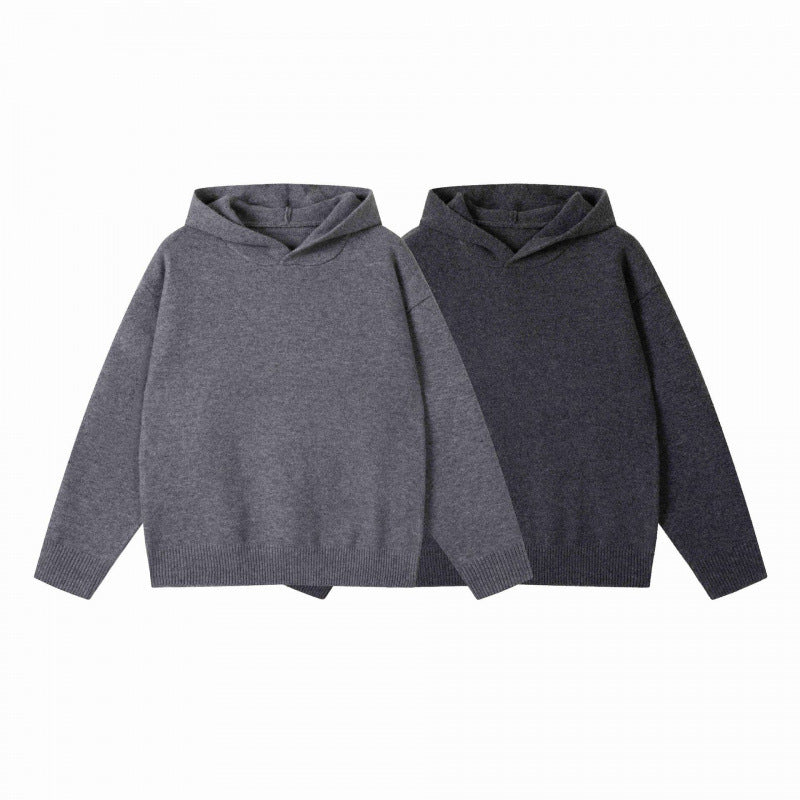 Unisex Oversize-Feinstrick-Kapuzenpullover mit Raglanärmeln und geripptem Saum Shop Nory