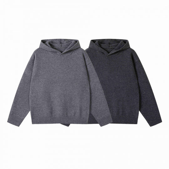 Unisex Oversize-Feinstrick-Kapuzenpullover mit Raglanärmeln und geripptem Saum Shop Nory