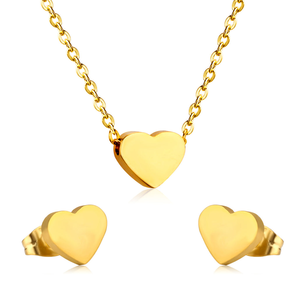 Damen Schmuckset mit herzförmigem Anhänger und passenden Ohrsteckern Shop Nory