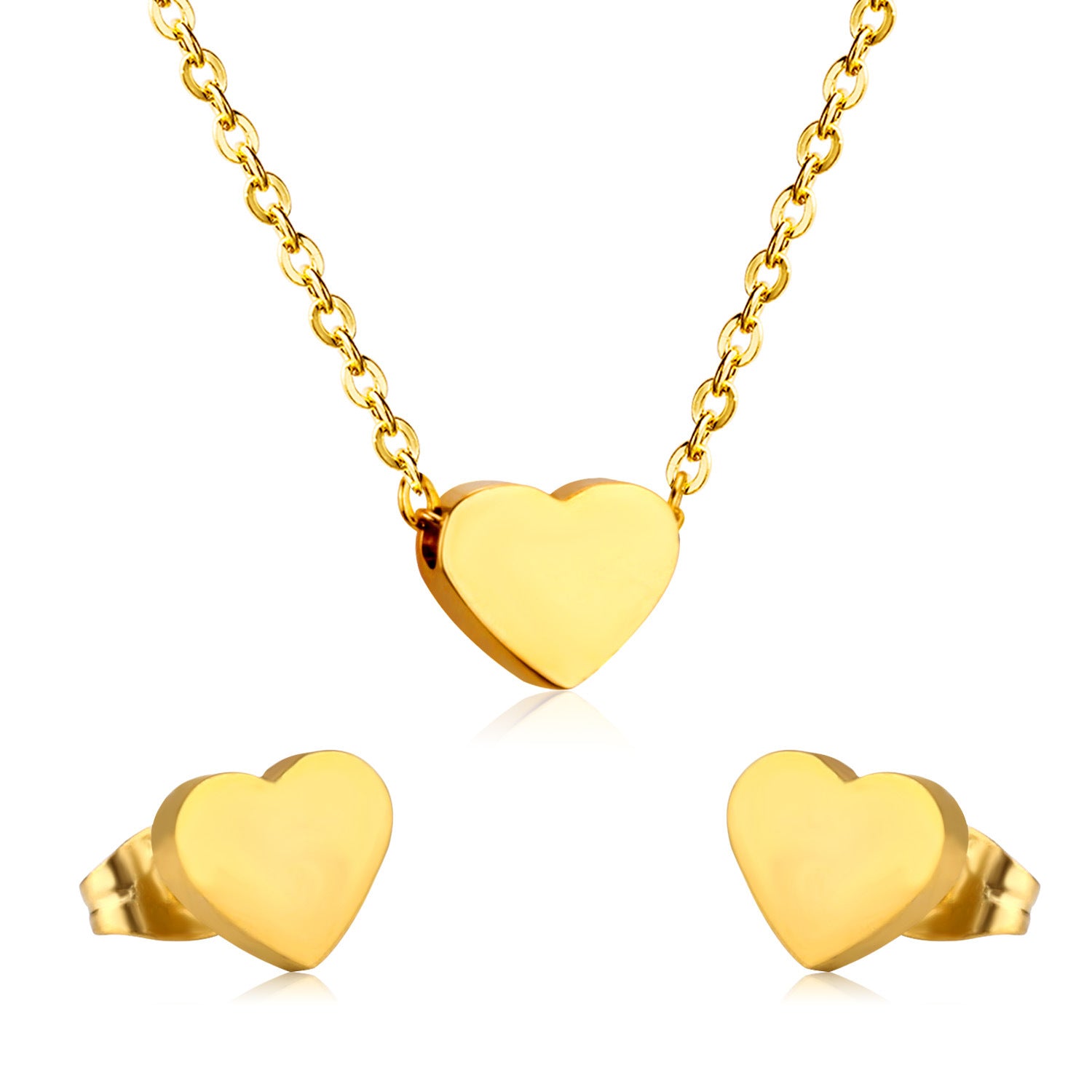 Damen Schmuckset mit herzförmigem Anhänger und passenden Ohrsteckern Shop Nory