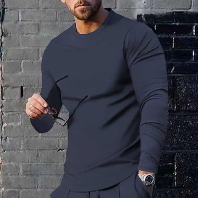 Herren langärmliges T-Shirt mit modischem Schnitt und hochwertigem Baumwollmix