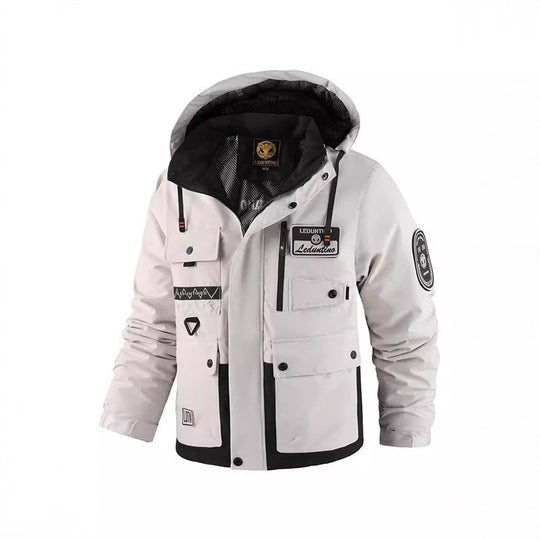 Herren Multifunktionale Fieldjacke mit Kapuze und Multi‑Taschen, wetterfeste Softshell‑Utilityjacke Shop Nory