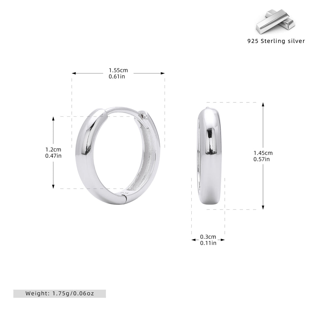 Damen Creolen mit poliertem Design aus hochwertigem 925 Sterling Silber Shop Nory