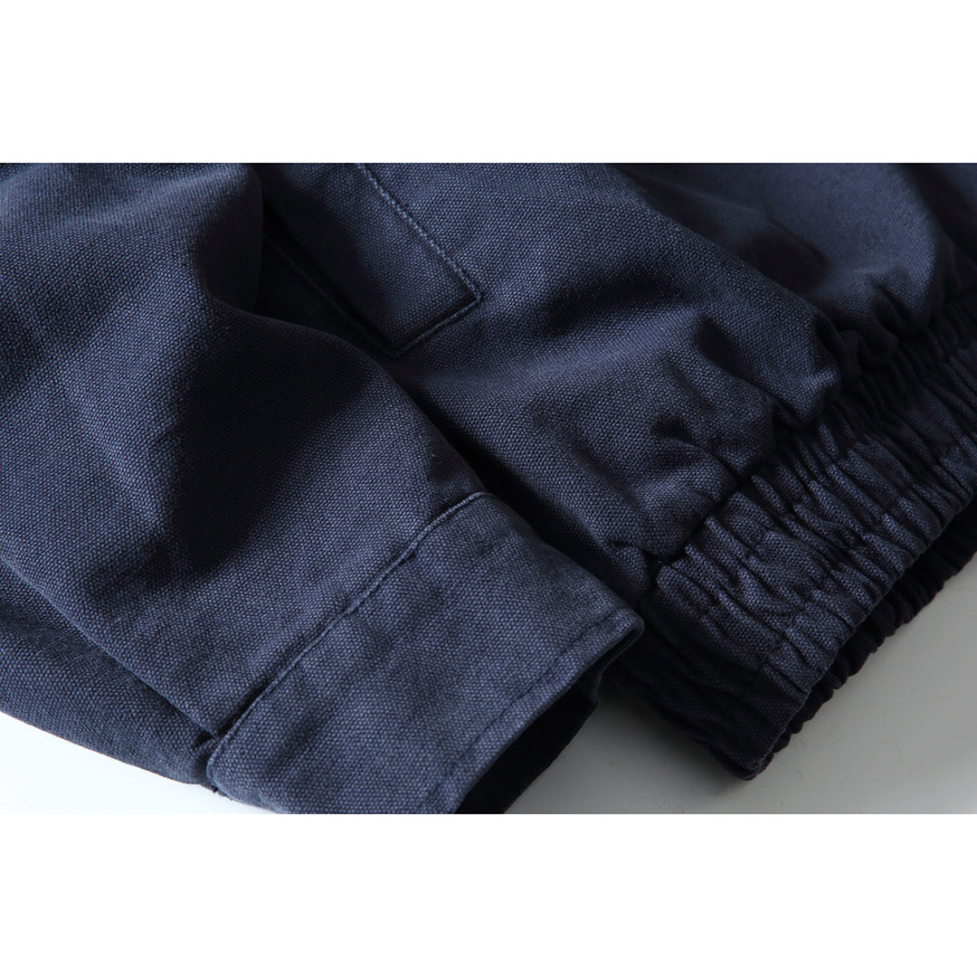 Herren Boxy-Canvas-Blouson mit kontrastierendem Kunstlederkragen und elastischem Saum Shop Nory