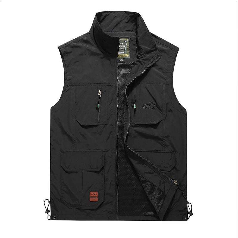 Herren Multifunktionale Outdoor‑Weste mit Mesh‑Futter, Reißverschluss‑Taschen und verstellbarem Saum Shop Nory