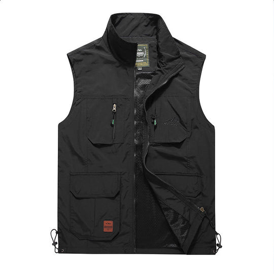 Herren Multifunktionale Outdoor‑Weste mit Mesh‑Futter, Reißverschluss‑Taschen und verstellbarem Saum Shop Nory