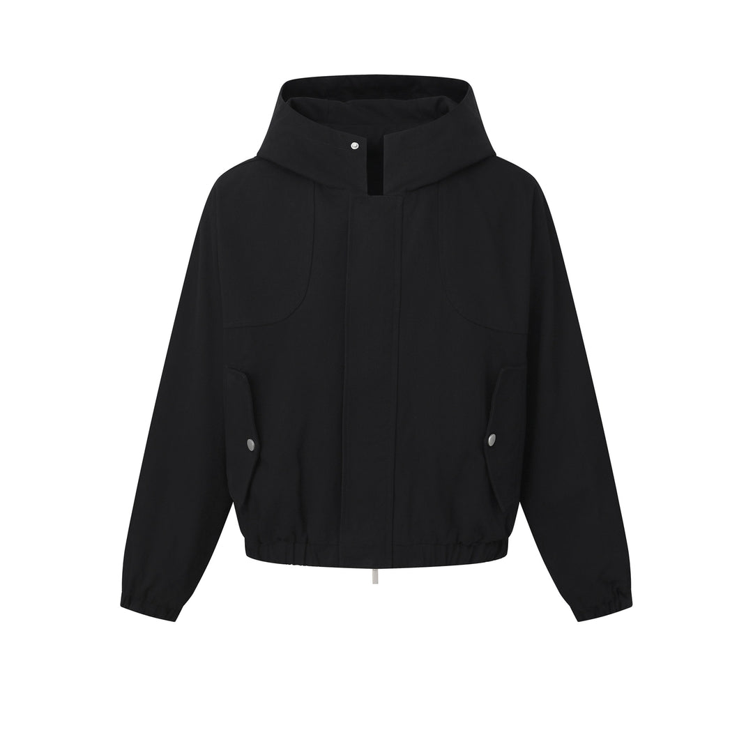 Damen Kurz geschnittene Kapuzenblousonjacke mit Tunnelzugsaum und aufgesetzten Pattentaschen Shop Nory