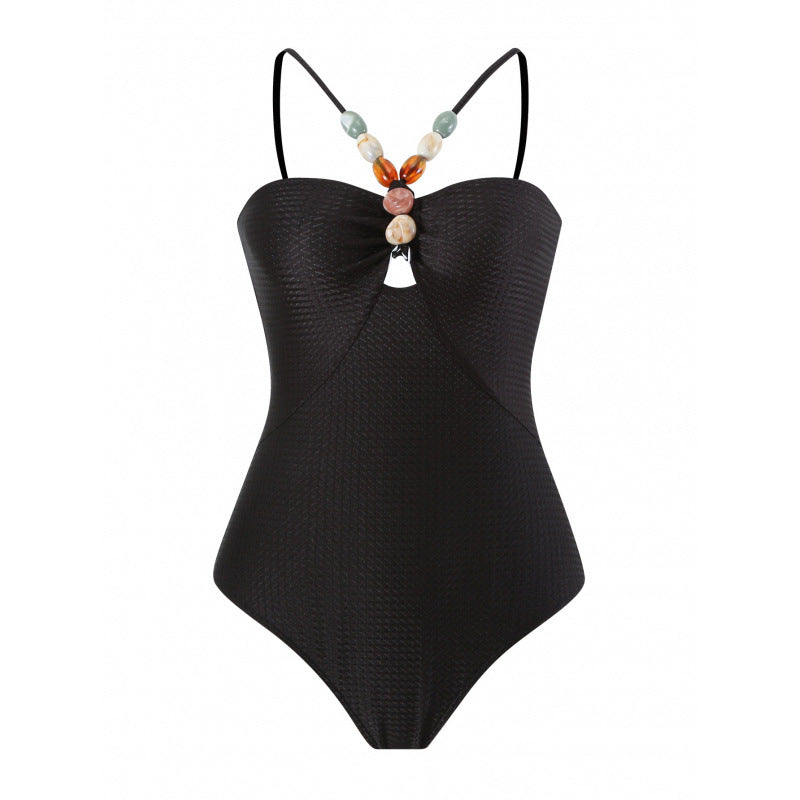 Damen Bandeau-Badeanzug mit asymmetrischem Rock