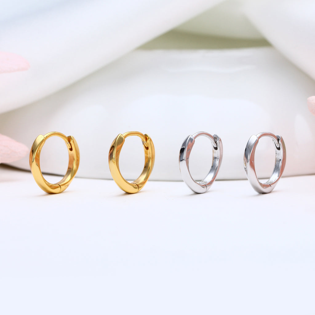 Damen Creolen mit elegantem, geschwungenem Design aus 925 Sterling Silber Shop Nory