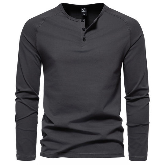 Herren Slim-Fit Baumwoll-Mix Henleyshirt mit Knopfleiste Shop Nory