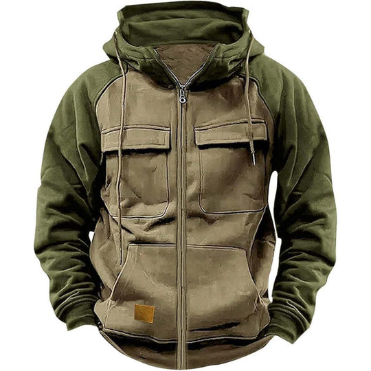Herren Kapuzenjacke mit Cargo-Taschen und durchgehendem Reißverschluss Shop Nory