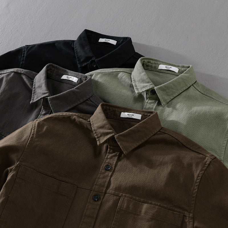 Herren Overshirt-Hemd aus strukturiertem Baumwoll-Twill mit aufgesetzten Brusttaschen und relaxed Fit Shop Nory