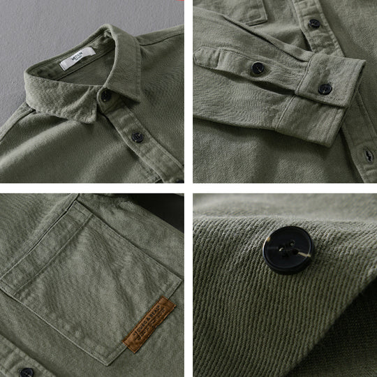 Herren Overshirt-Hemd aus strukturiertem Baumwoll-Twill mit aufgesetzten Brusttaschen und relaxed Fit Shop Nory