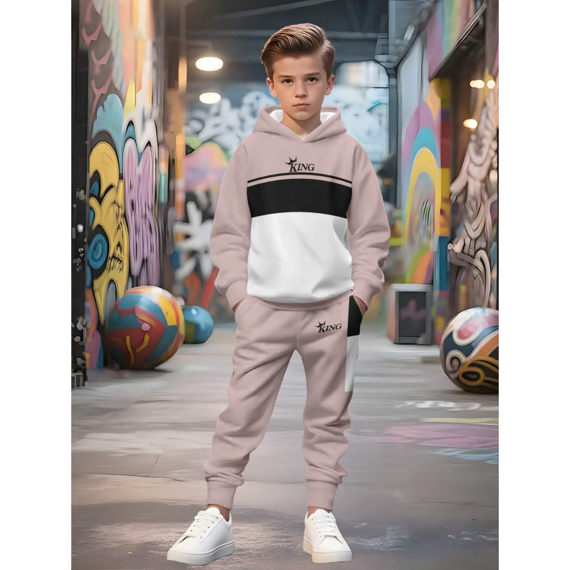 Unisex Kinder Jogginganzug mit Kapuzenpullover und detailreichem Auto-Print Shop Nory