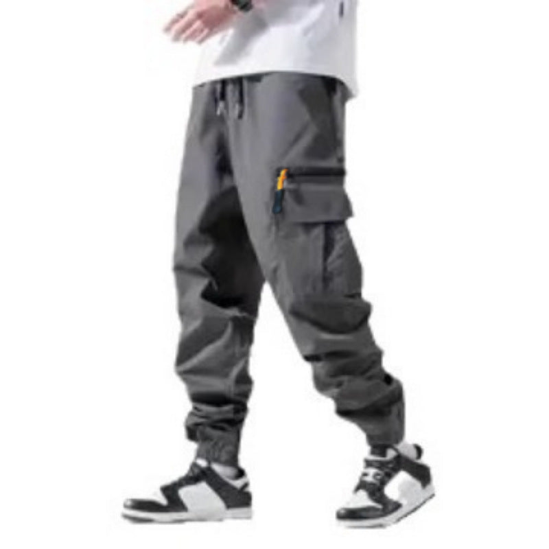 Herren Technische Cargo-Jogginghose mit Reißverschlusstaschen, Tunnelzug und elastischen Knöchelbündchen Shop Nory