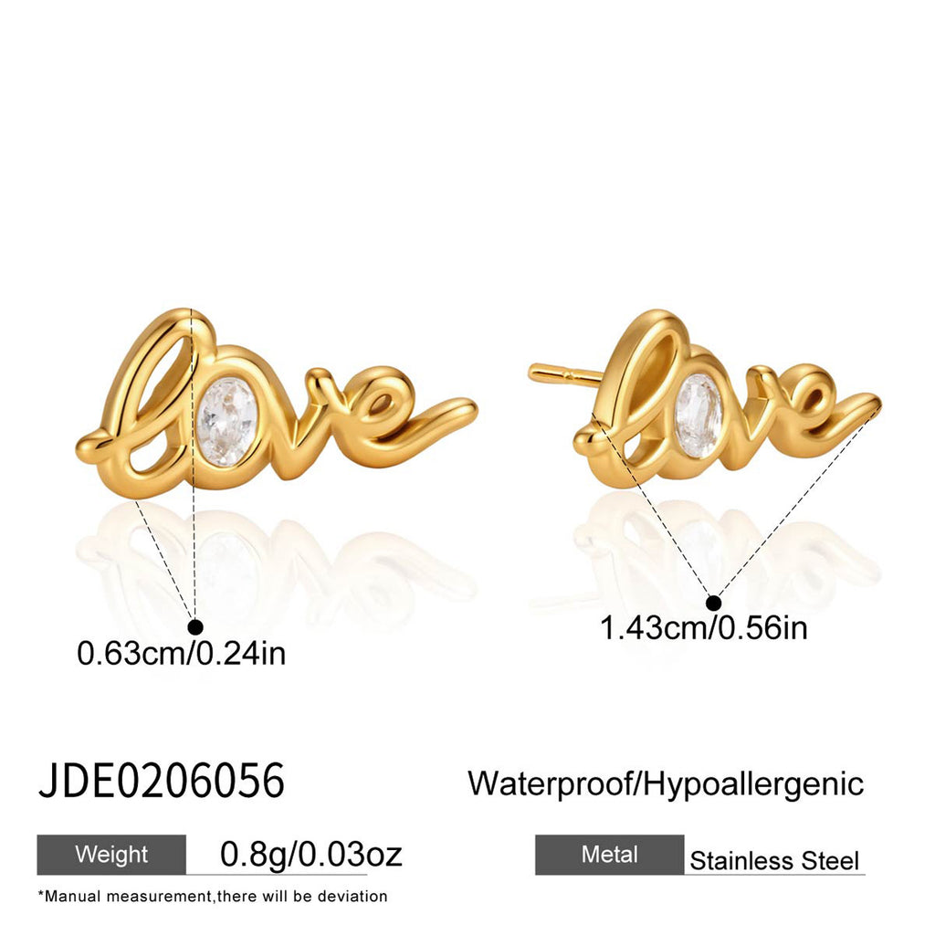 Damen Halskette mit elegantem "Love"-Schriftzug und funkelndem Zirkonia Akzent Shop Nory